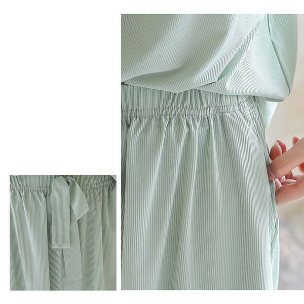 ルームウェア接触冷感レディース上下セットひんやり部屋着快適SETトップスボトムス冷感パジャマ寝巻きカジュアルシンプルメール便のみ送料無料27月1日から10日入荷予定